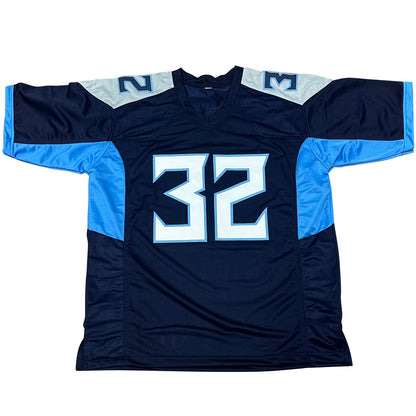 Tyjae Spears Autographed Tennessee (Navy Blue #32) Custom Jersey - Beckett