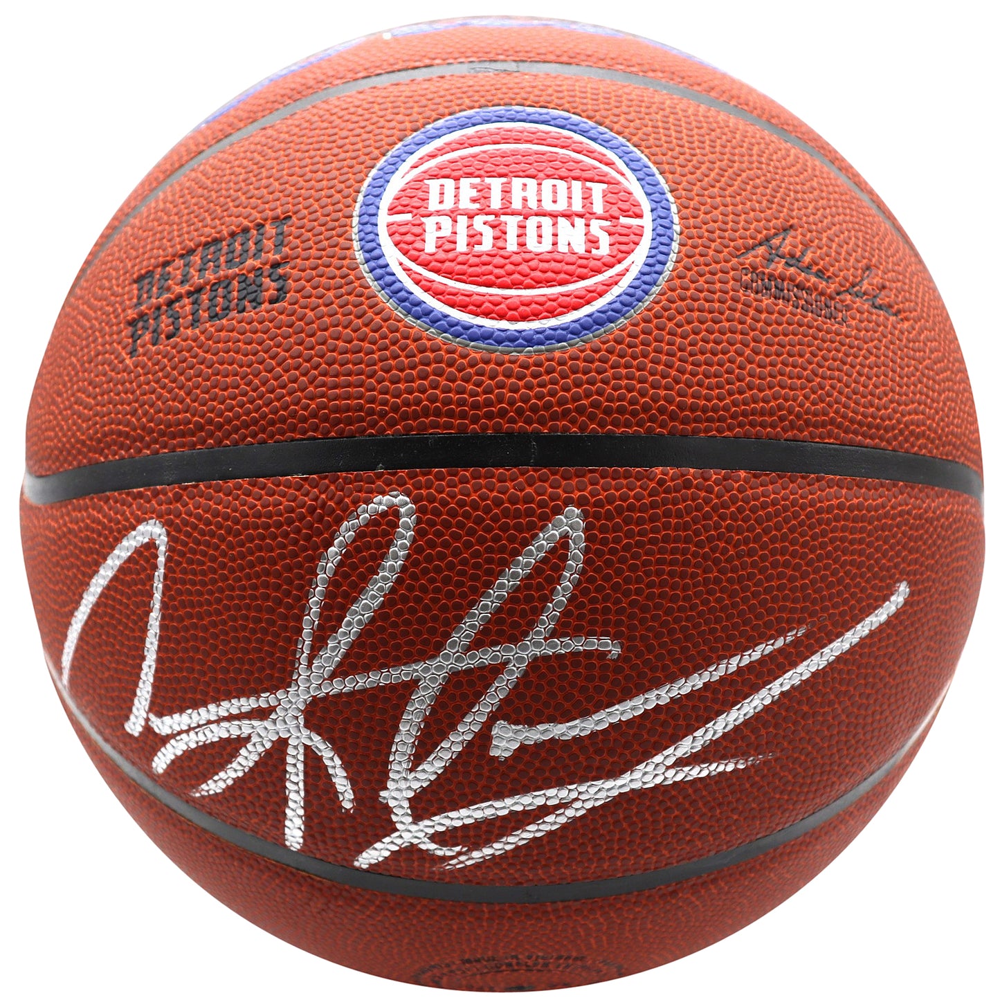 Dennis Rodman Autographed Detroit Pistons Logo NBA Basketball JSA