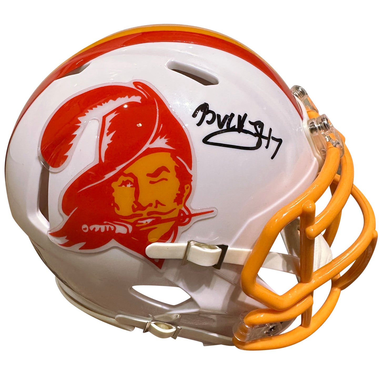 Bucky Irving Autographed Tampa Bay Buccaneers (Throwback) Mini Helmet - Beckett