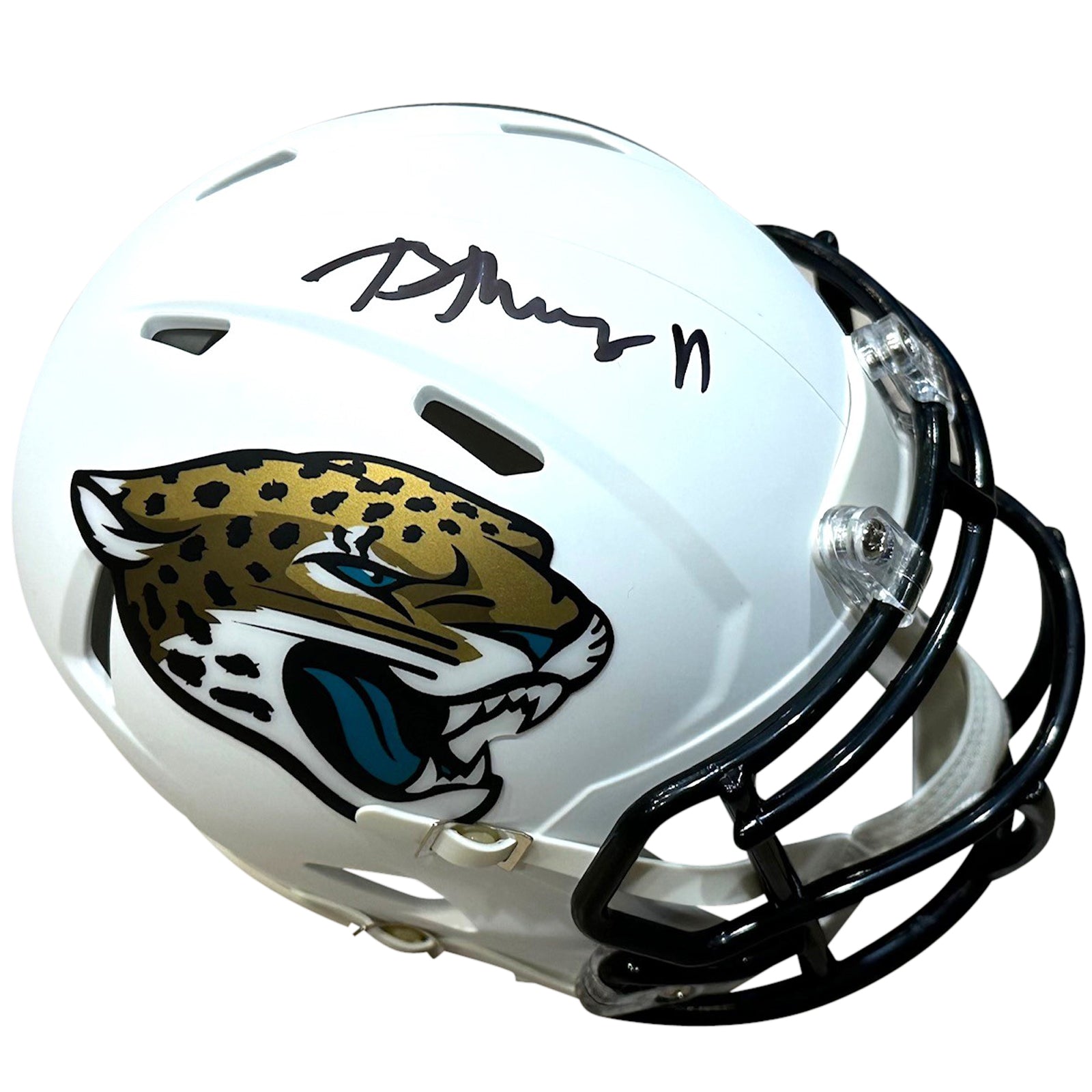 Brian Thomas Jr. Autographed Jacksonville Jaguars (2024 Alternate White) Mini Helmet - Fanatics