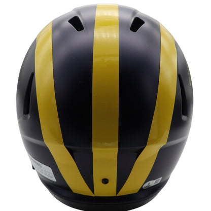 JJ McCarthy Autographed Michigan Wolverines (Speed) Deluxe Full-Size Replica Helmet - Beckett