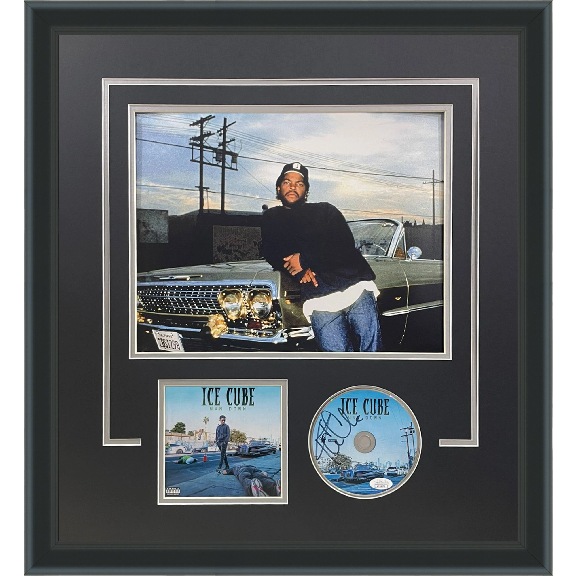 Ice Cube Autographed Man Down CD Deluxe Framed with 11x14 Photo - JSA