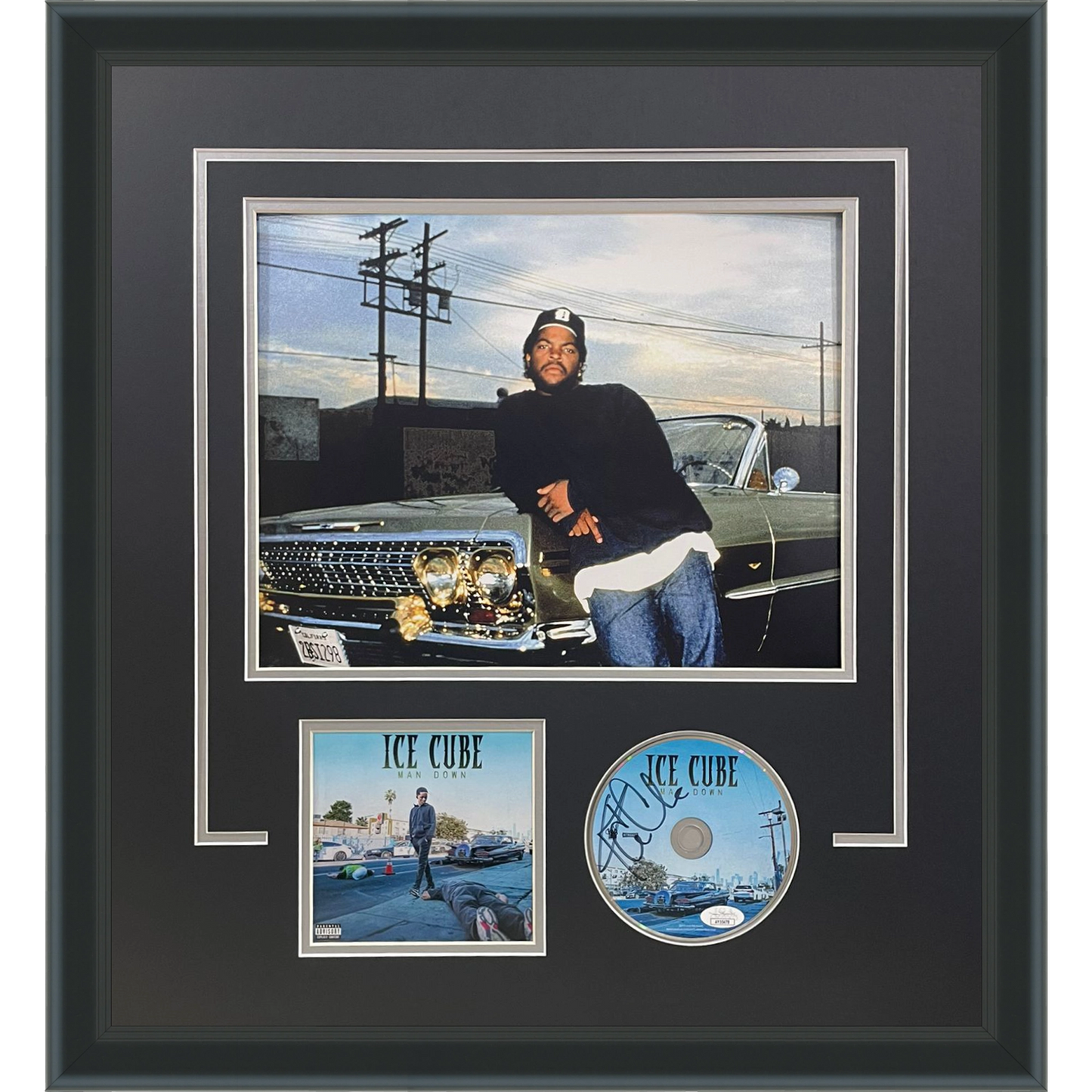 Ice Cube Autographed Man Down CD Deluxe Framed with 11x14 Photo - JSA