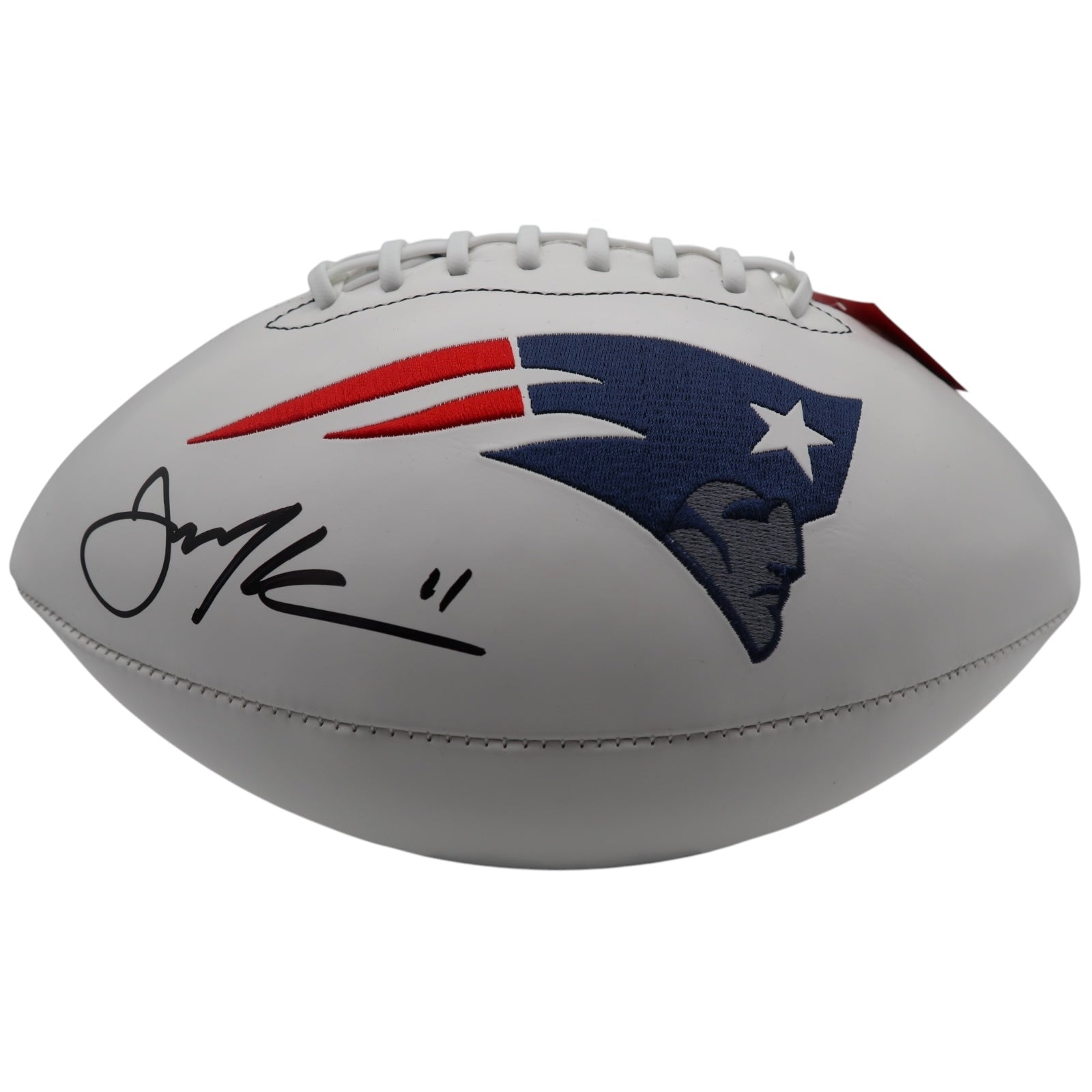 Julian Edelman Autographed New England Patriots Logo Football - JSA