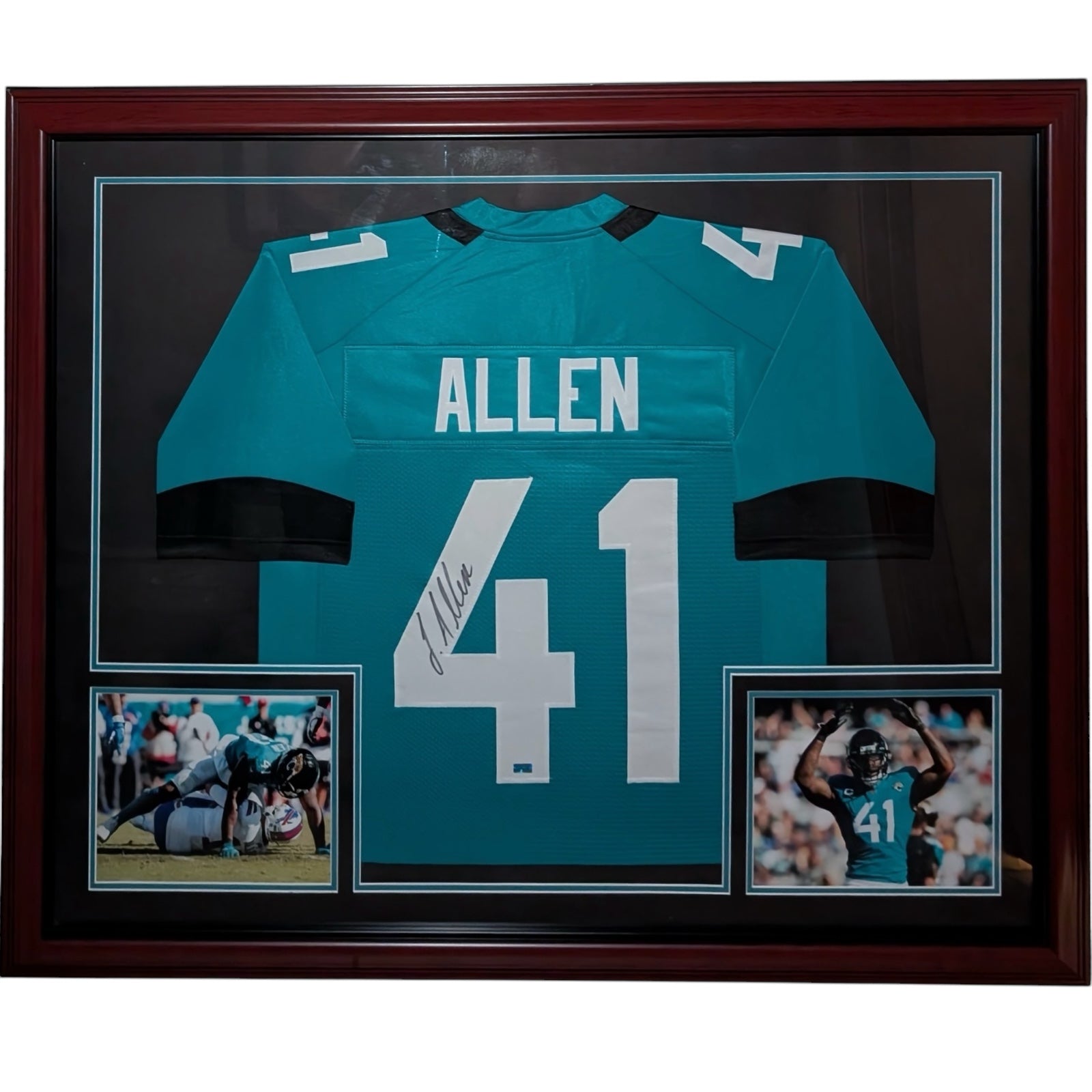 Josh Hines-Allen Autographed Jacksonville Jaguars (Teal #41) Framed Jersey - JSA