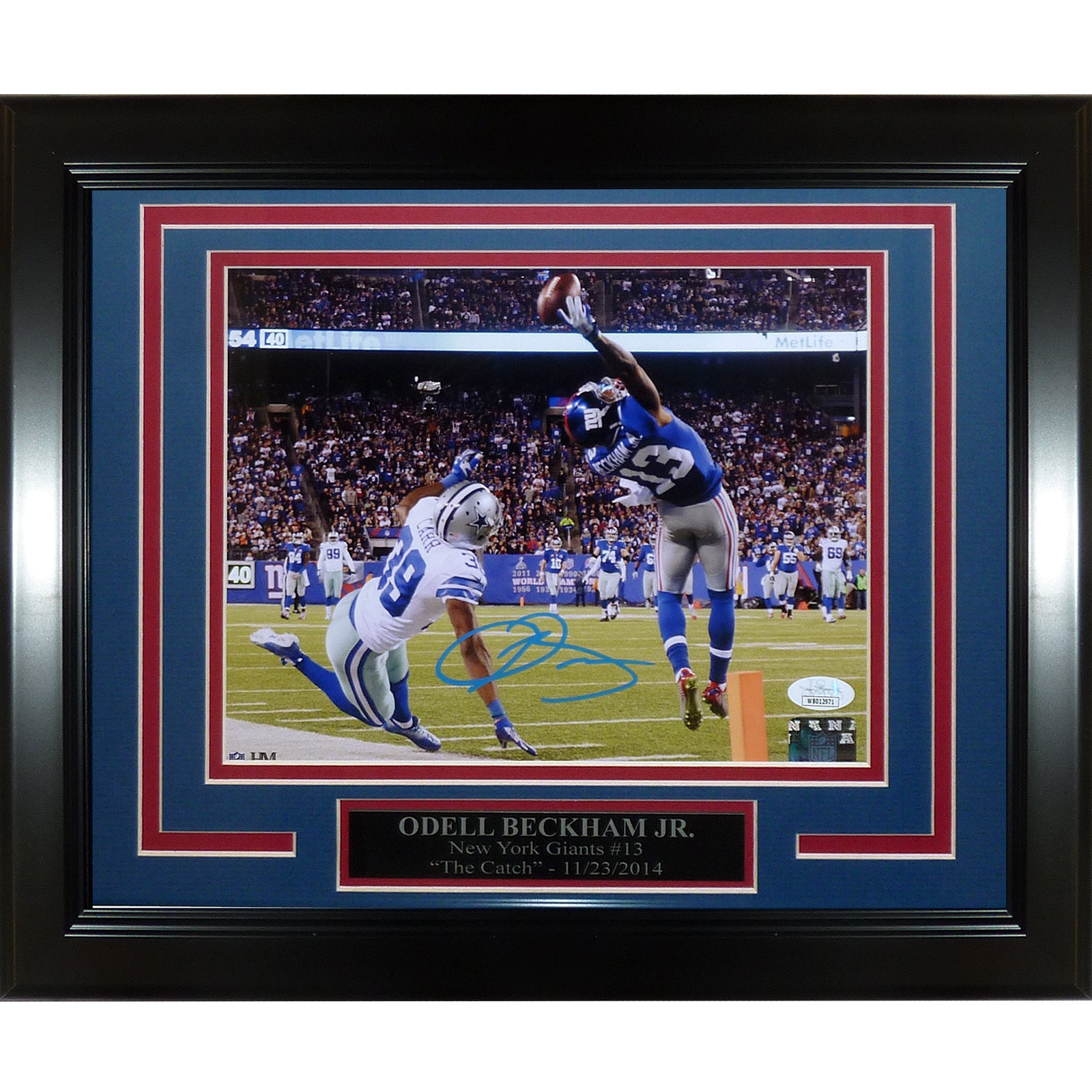 Odell Beckham Jr. Autographed New York Giants (The Catch) Deluxe Framed 8x10 Photo - JSA