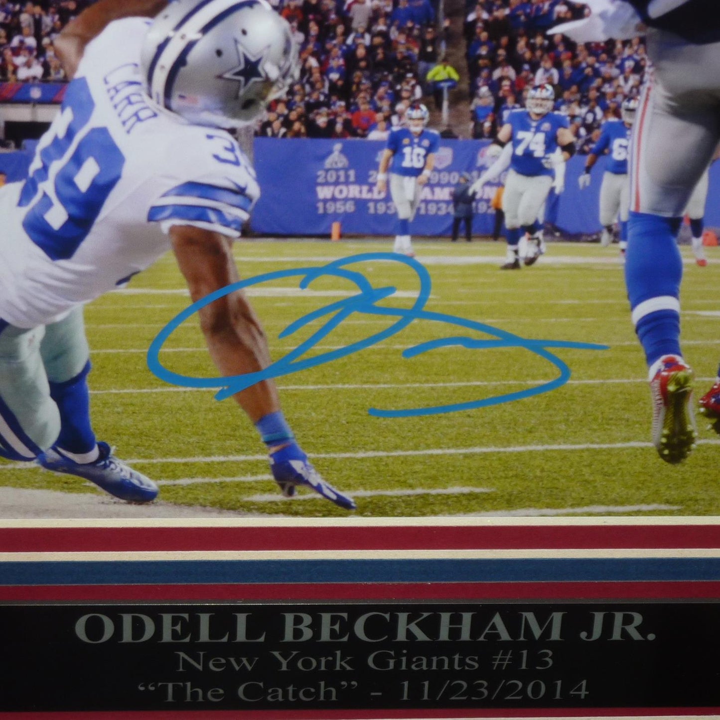 Odell Beckham Jr. Autographed New York Giants (The Catch) Deluxe Framed 8x10 Photo - JSA