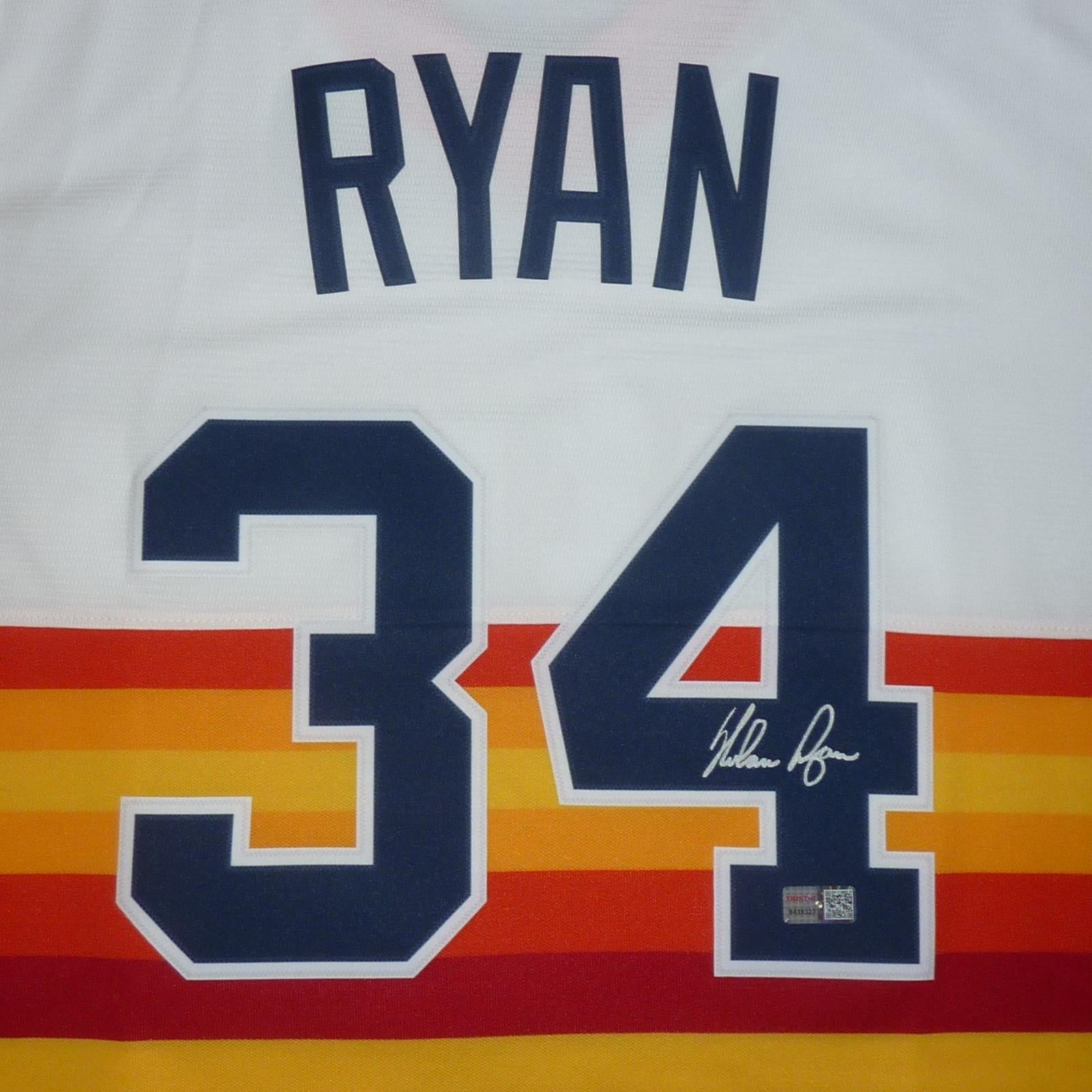 Nolan Ryan Autographed Houston Astros Rainbow Throwback Majestic Jer Palm Beach Autographs LLC