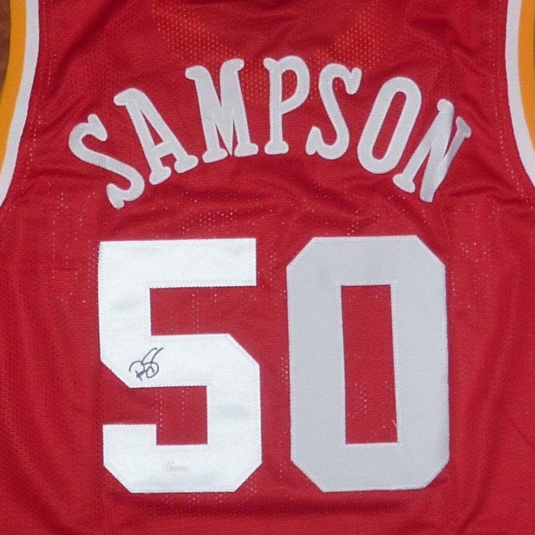 Ralph Sampson Signed Custom Houston Rockets Jersey (Beckett Hologram) Size good XL