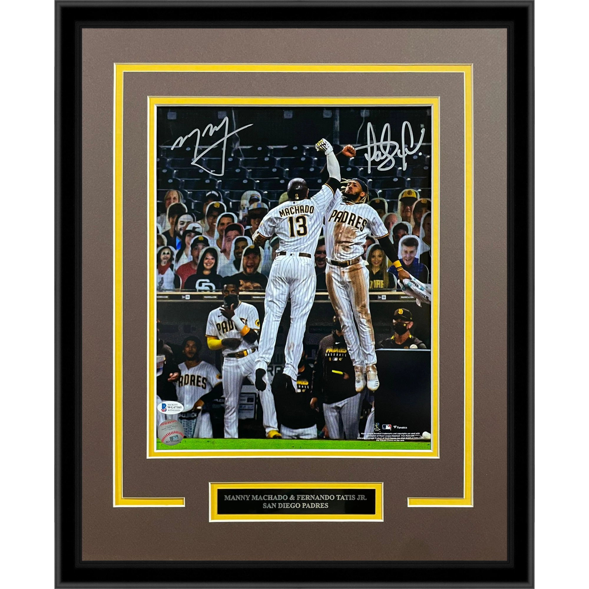 Fernando Tatis Jr And Manny Machado Autographed San Diego Padres (Spotlight) Deluxe Framed 11x14 Photo - Beckett