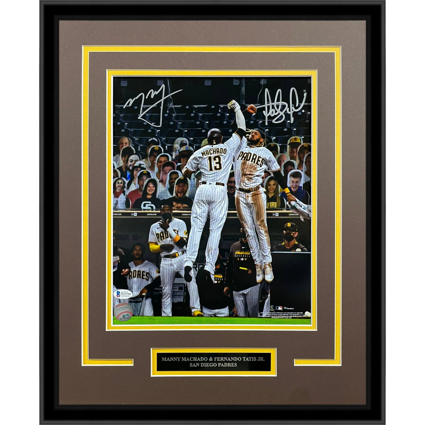 Fernando Tatis Jr And Manny Machado Autographed San Diego Padres (Spotlight) Deluxe Framed 11x14 Photo - Beckett