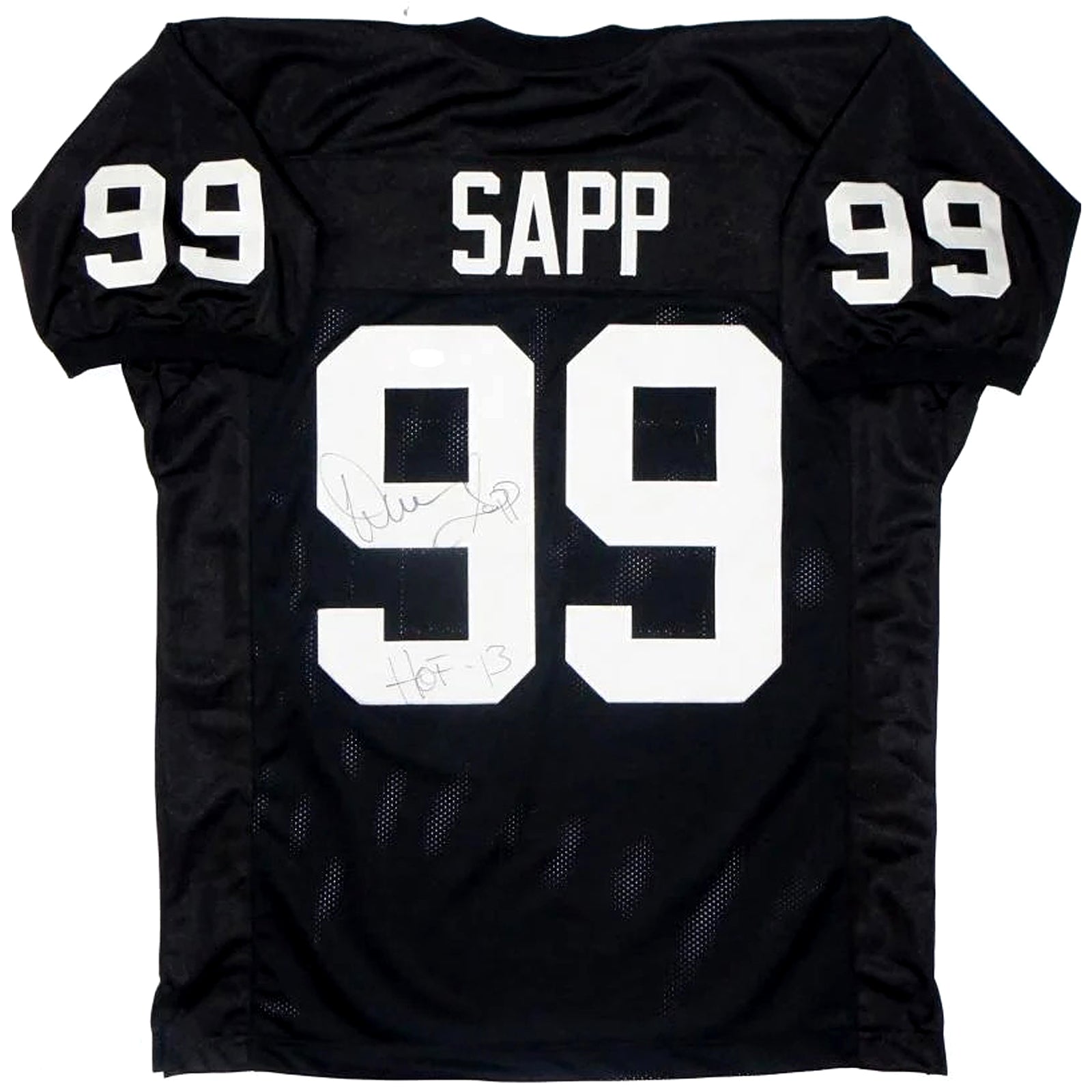 PRESALE - WARREN SAPP AUTOGRAPHED RAIDERS CUSTOM BLACK JERSEY