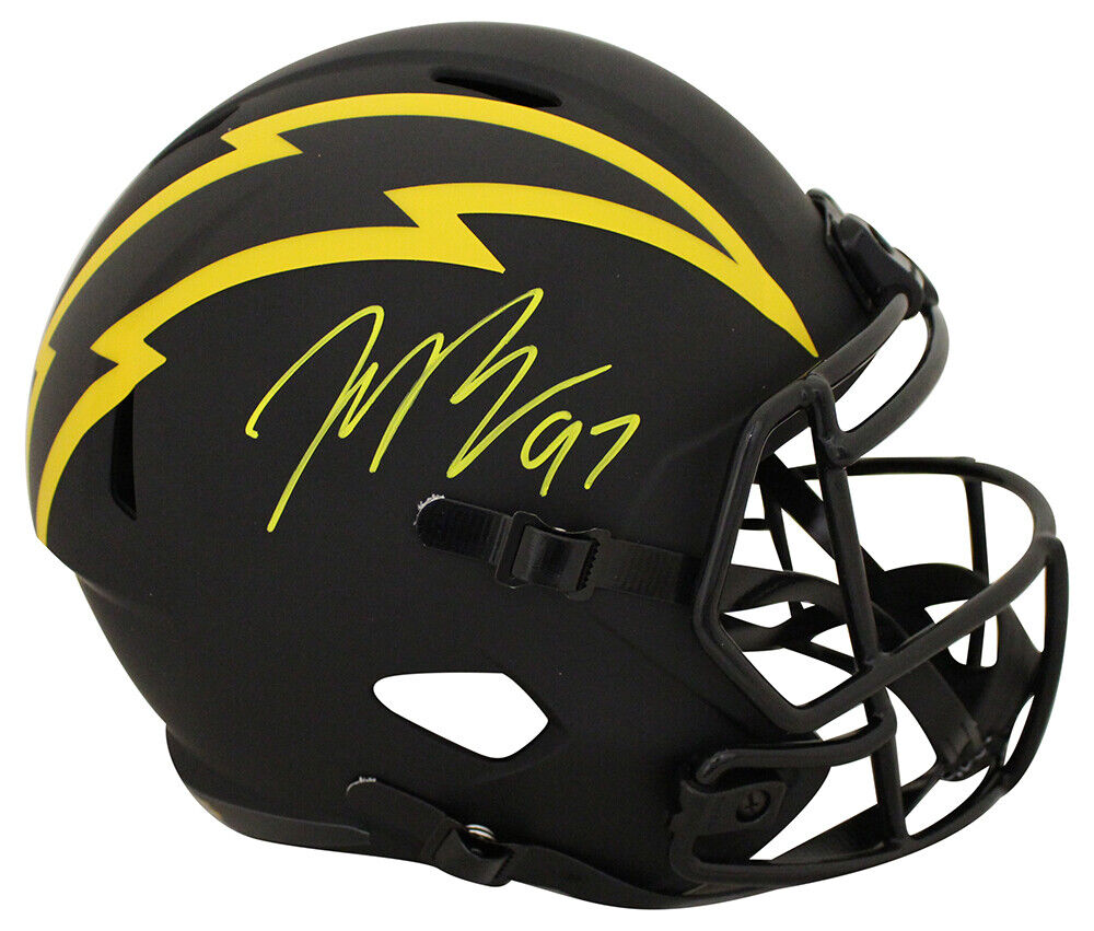 JOEY BOSA Autographed Los Angeles Chargers (ECLIPSE Alternate) Black Full-Size Helmet