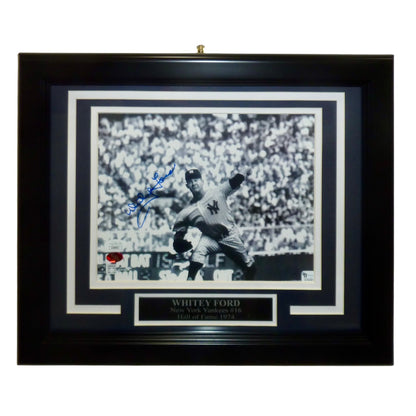 WHITEY FORD Autographed New York Yankees Deluxe Framed 8x10 Photo