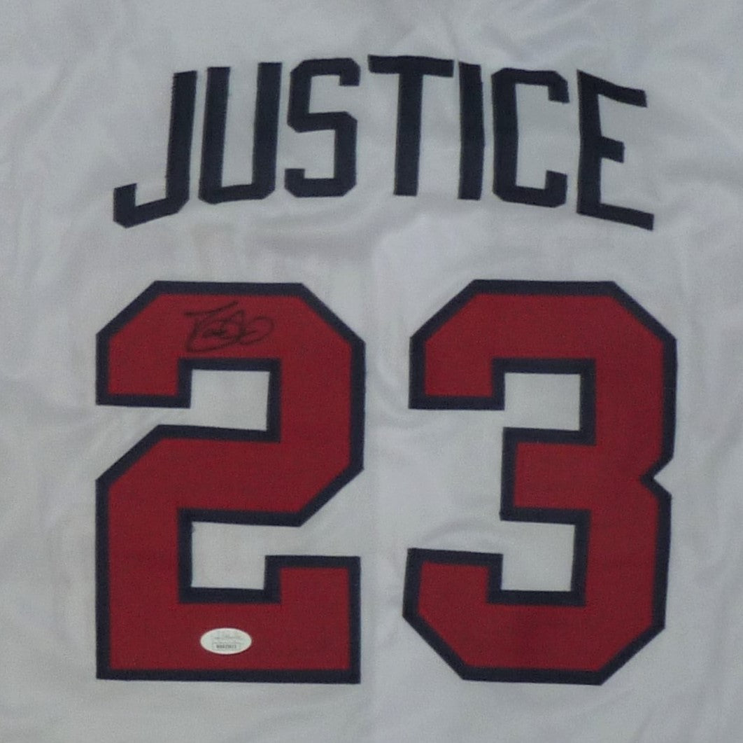 David Justice cheapest Signed Autographed Atlanta Braves Baseball Jersey PSA/DNA COA