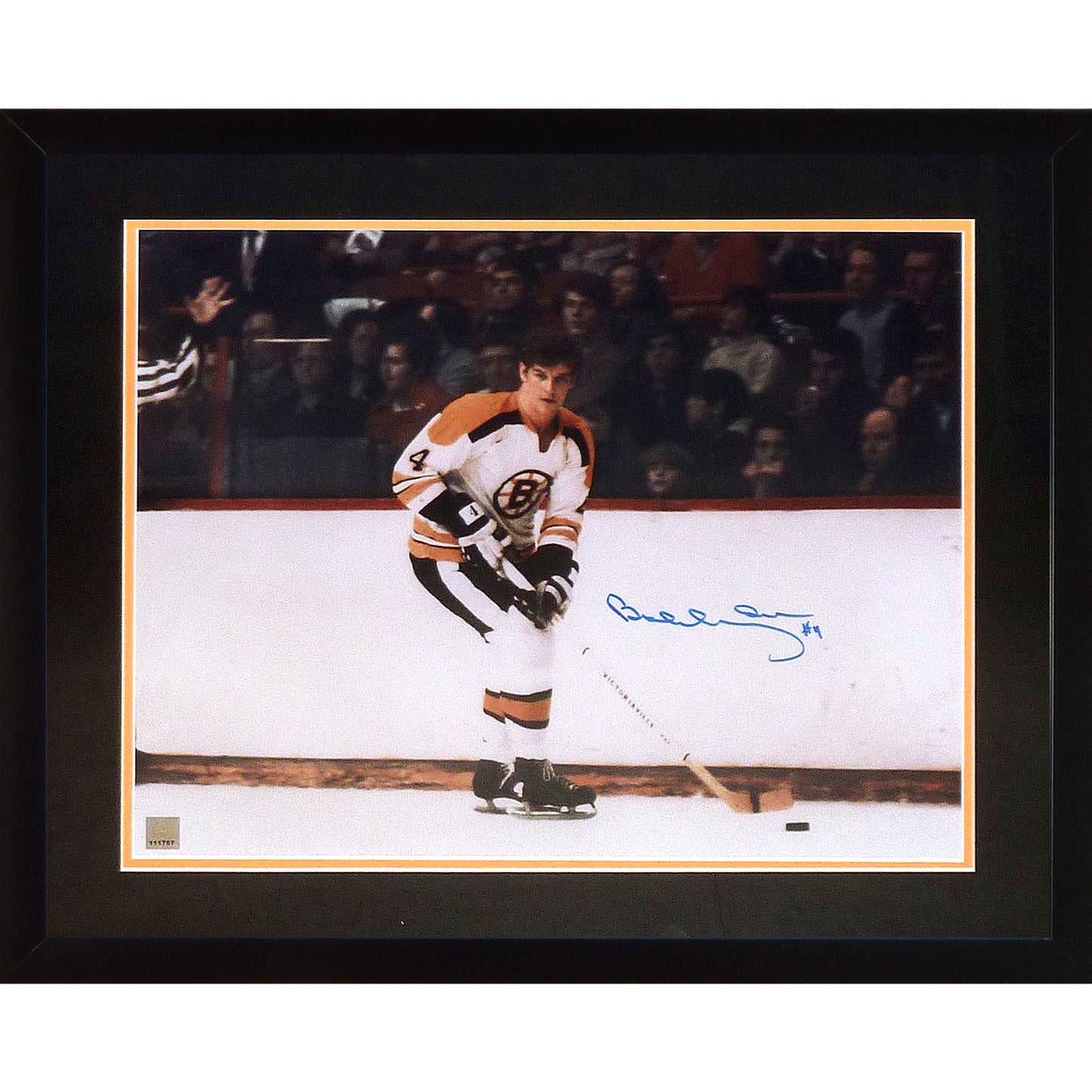 Bobby Orr Autographed Boston Bruins (Action) Deluxe Framed 16x20 Photo - GRN Holo