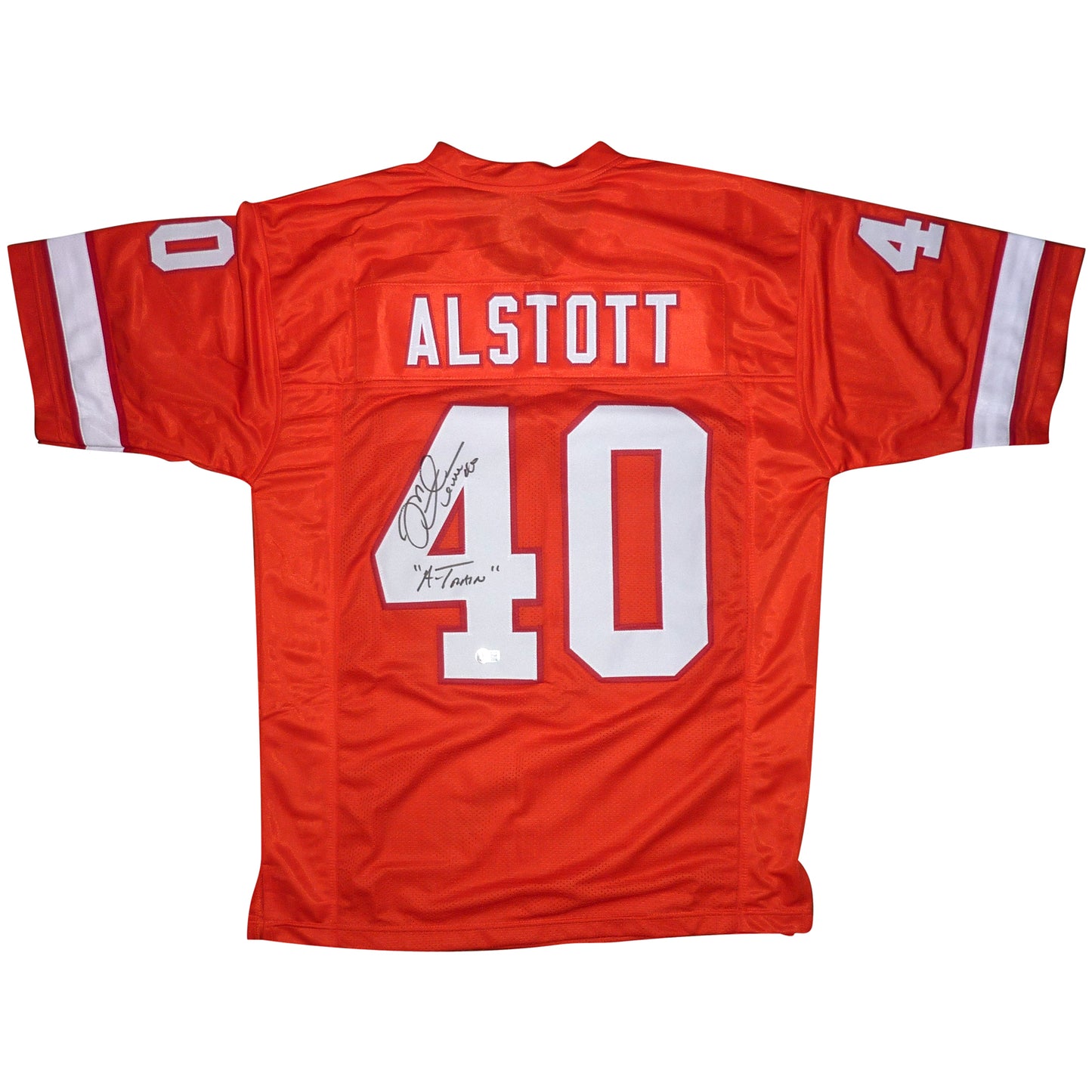 PRESALE - MIKE ALSTOTT AUTOGRAPHED TAMPA BAY BUCS CUSTOM CREAMSICLE JERSEY