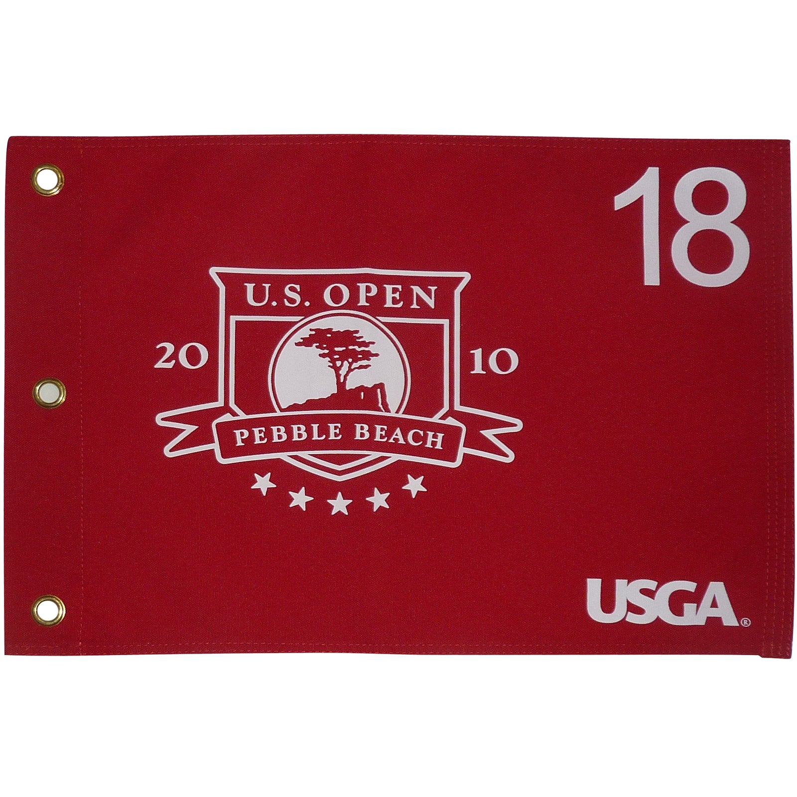 2010 U.S. Open (Pebble Beach Red) Golf Pin Flag - Graeme McDowell Champion