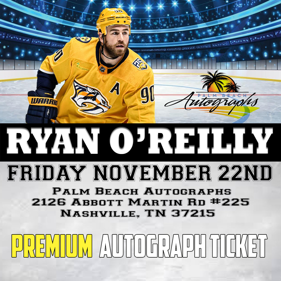 RYAN O'REILLY PREMIUM ITEM TICKET - Nashville In-Store Public Signing - November 22nd, 2024 - NOT ELIGIBLE FOR DISCOUNTS OR COUPONS - YOU MUST SELECT AN OPTION OR YOUR ORDER WILL BE CANCELLED