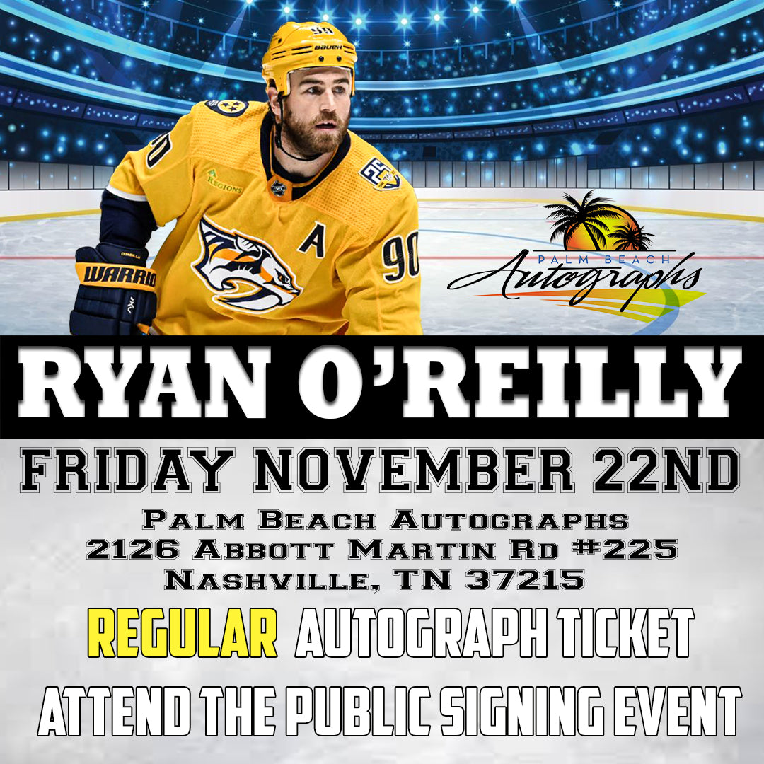 RYAN O'REILLY REGULAR ITEM TICKET - Nashville In-Store Public Signing - November 22nd, 2024 - NOT ELIGIBLE FOR DISCOUNTS OR COUPONS - YOU MUST SELECT AN OPTION OR YOUR ORDER WILL BE CANCELLED