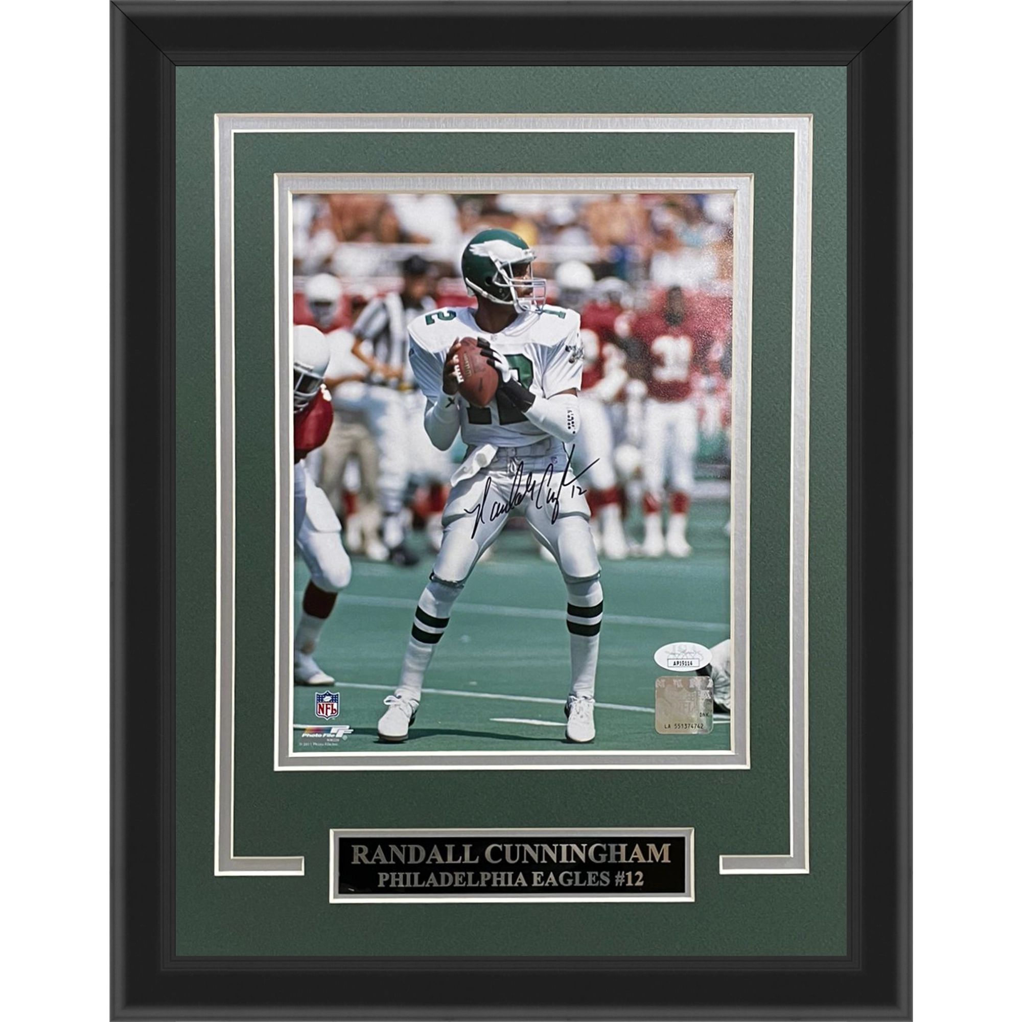 Randall Cunningham Autographed Philadelphia Eagles Deluxe Framed 8x10 Photo - JSA