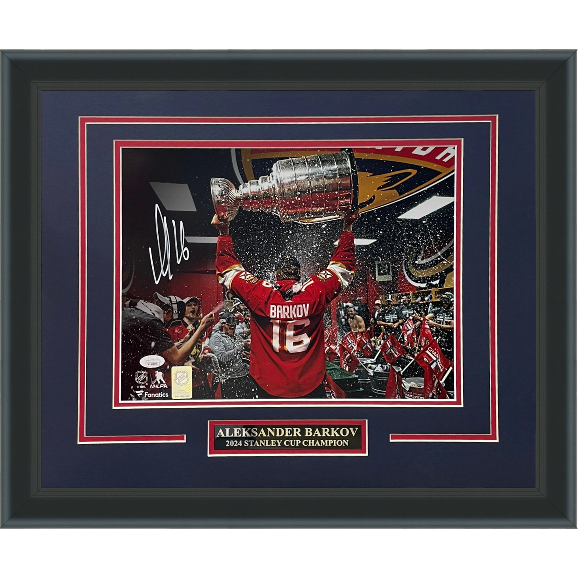 Aleksander Barkov Autographed Florida Panthers (Stanley Cup Celebration) Deluxe Framed 11x14 Photo - JSA