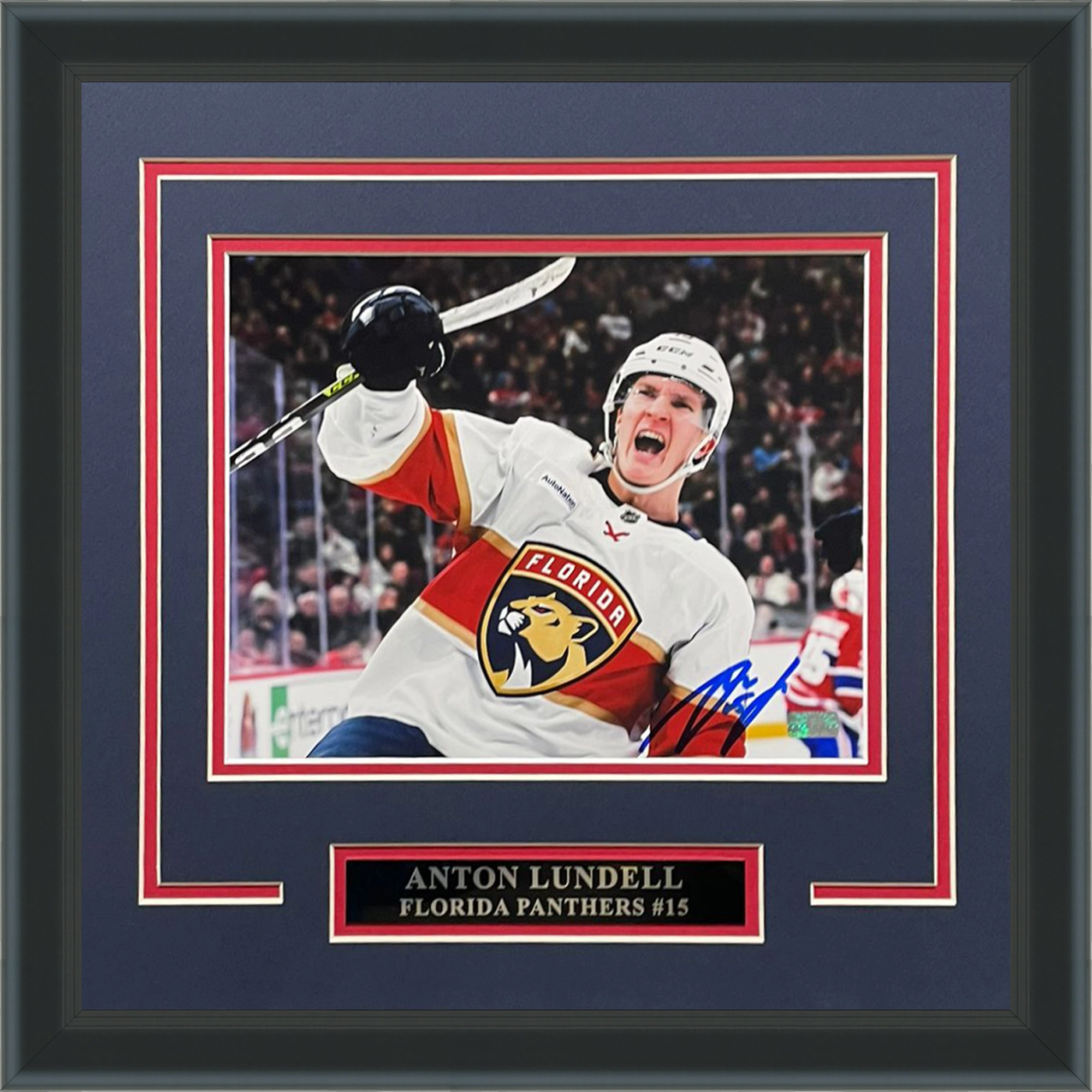 Anton Lundell Autographed Florida Panthers (Celebration) Deluxe Framed 8x10 Photo