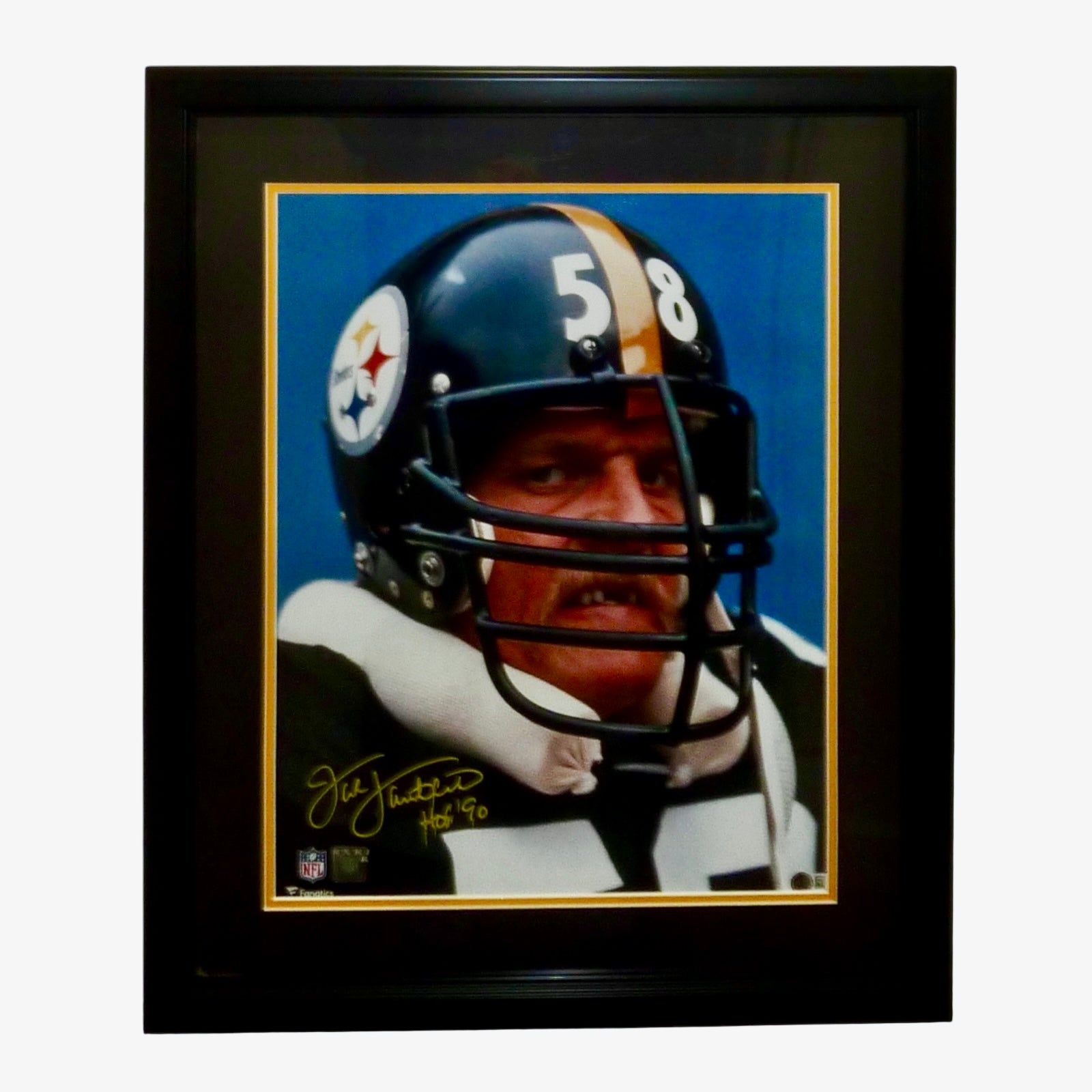 Jack Lambert Autographed Pittsburgh Steelers (Teeth Shot) Deluxe Framed 16x20 Photo w/ 