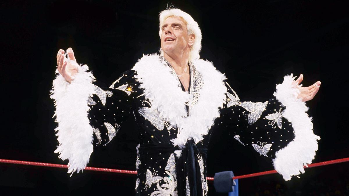 PRESALE - RIC FLAIR SIGNED BLACK & WHITE ROBE 11x14 PHOTO