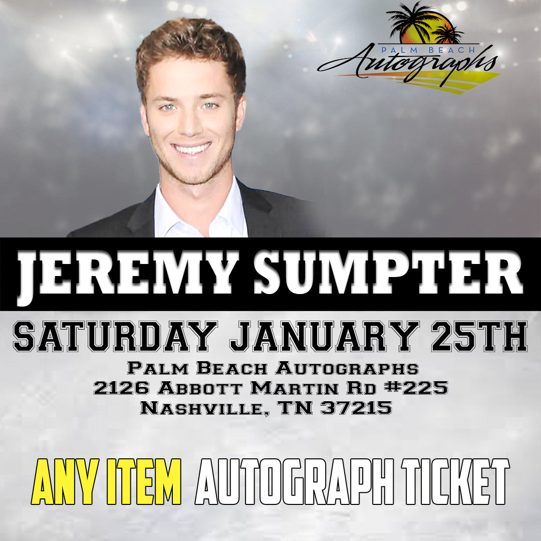 JEREMY SUMPTER ANY ITEM AUTOGRAPH TICKET - Nashville In-Store Public Signing - January 25th, 2025 - NOT ELIGIBLE FOR DISCOUNTS OR COUPONS - YOU MUST SELECT AN OPTION OR YOUR ORDER WILL BE CANCELLED