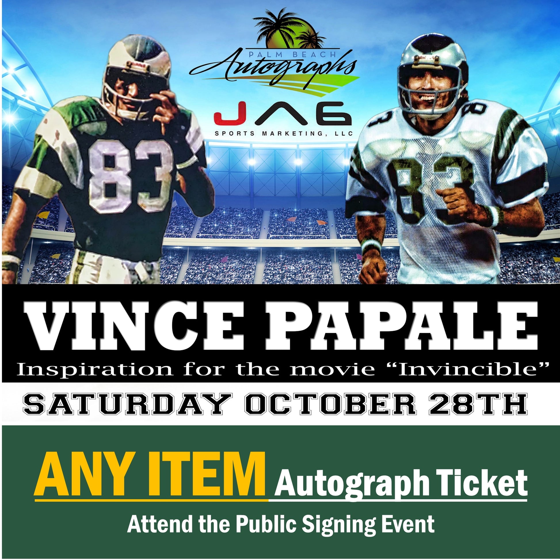 VINCE PAPALE AUTOGRAPHED PHILADELPHIA EAGLES