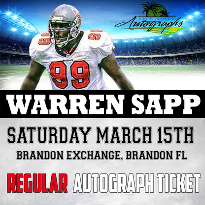 Warren Sapp AUTOGRAPH EVENT - Tampa In-Store Public Signing - March 15th, 2025