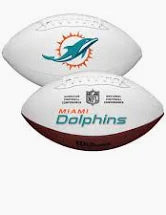 Jaylen Waddle Dolphins Logo White Panel Football