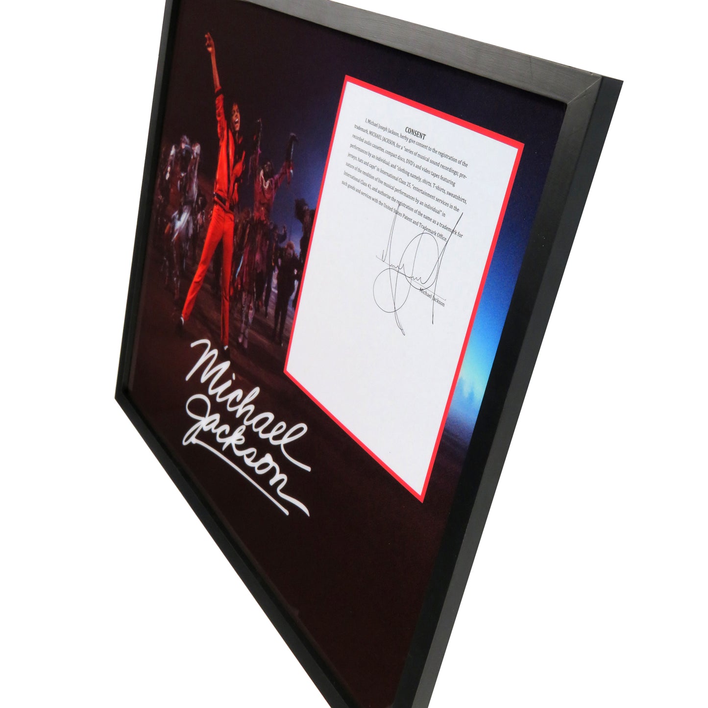 Michael Jackson Autographed Contract Music Display 20 by 24 Framed Piece - JSA , BAS