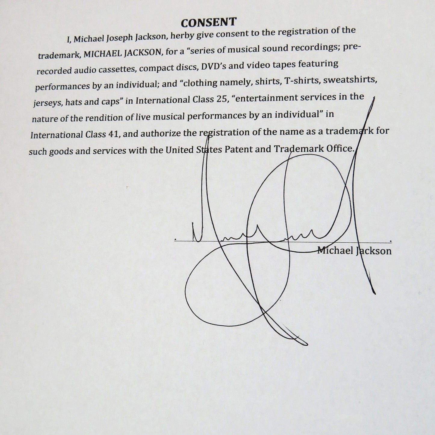 Michael Jackson Autographed Contract Music Display 20 by 24 Framed Piece - JSA , BAS