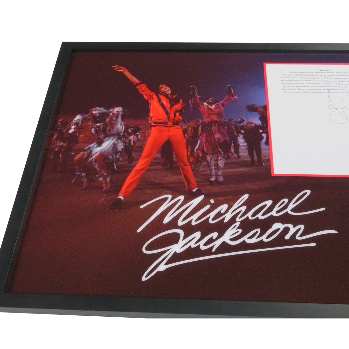 Michael Jackson Autographed Contract Music Display 20 by 24 Framed Piece - JSA , BAS