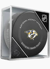 PRESALE - JUUSE SAROS AUTOGRAPHED PREDATORS AUTHENTIC GAME PUCK