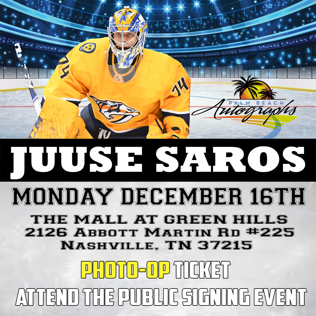 JUUSE SAROS PHOTO OP TICKET - Nashville In-Store Public Signing - December 16th, 2024 - NOT ELIGIBLE FOR DISCOUNTS OR COUPONS - YOU MUST SELECT AN OPTION OR YOUR ORDER WILL BE CANCELLED