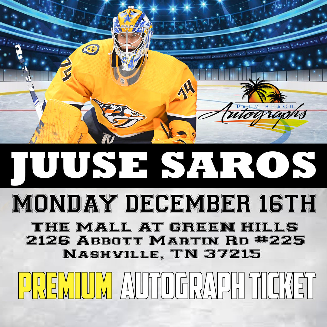 JUUSE SAROS PREMIUM ITEM TICKET - Nashville In-Store Public Signing - December 16th, 2024 - NOT ELIGIBLE FOR DISCOUNTS OR COUPONS - YOU MUST SELECT AN OPTION OR YOUR ORDER WILL BE CANCELLED