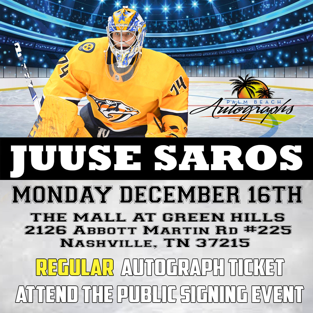 JUUSE SAROS REGULAR ITEM TICKET - Nashville In-Store Public Signing - December 16th, 2024 - NOT ELIGIBLE FOR DISCOUNTS OR COUPONS - YOU MUST SELECT AN OPTION OR YOUR ORDER WILL BE CANCELLED