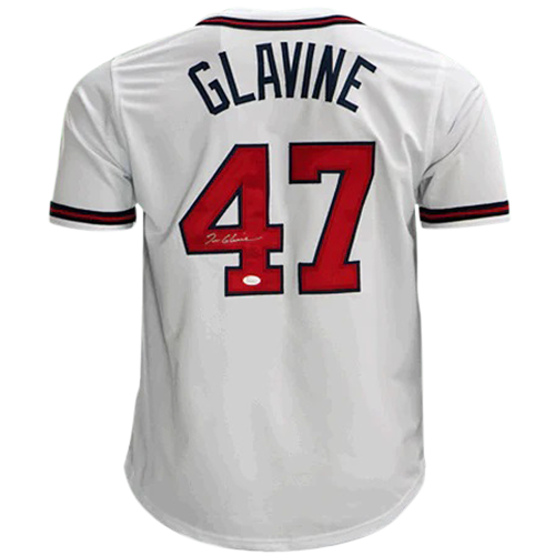 Autographed/signed Tom Glavine Atlanta White Stat Baseball Jersey Jsa Coa