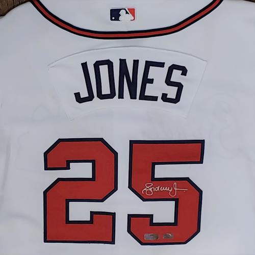 Andruw Jones Autographed Atlanta Braves (White #25) Custom Jersey