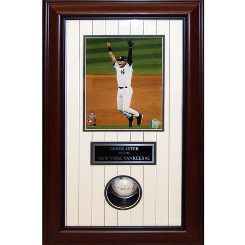 Derek Jeter Signed Yankees 32x40 Custom Framed Jersey Display with Career  Tribute Canvas Background (Steiner COA & MLB Hologram)