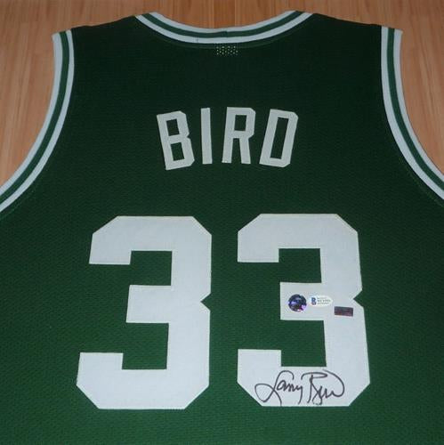 Larry Bird Autographed Boston Celtics Green 33 Deluxe Framed Jersey Palm Beach Autographs LLC