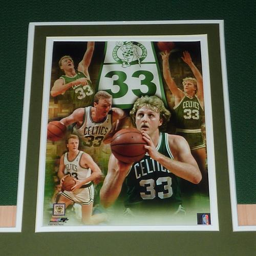 Larry Bird Signed 32x36 Custom Framed Jersey Display with Celtics