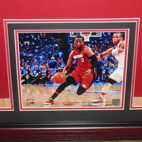 Framed Dwyane Wade Miami Heat Autographed Red Nike 2020-2021