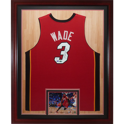 Framed Dwyane Wade Miami Heat Autographed Red Nike 2020-2021