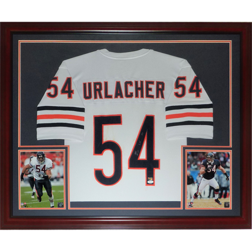 Brian Urlacher Autographed Chicago Bears (White #52) Deluxe Framed Jersey