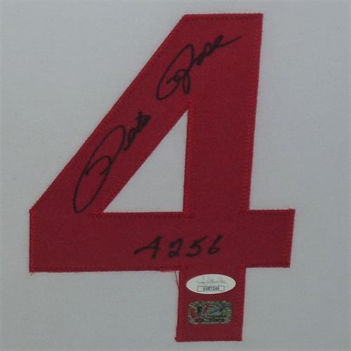 Pete Rose Signed 35x43 Framed Cincinnati Reds Jersey (JSA) MLB All Tim –