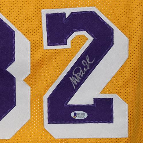 Magic Johnson Authentic Signed Yellow Pro Style Jersey Autographed BAS  Witnessed